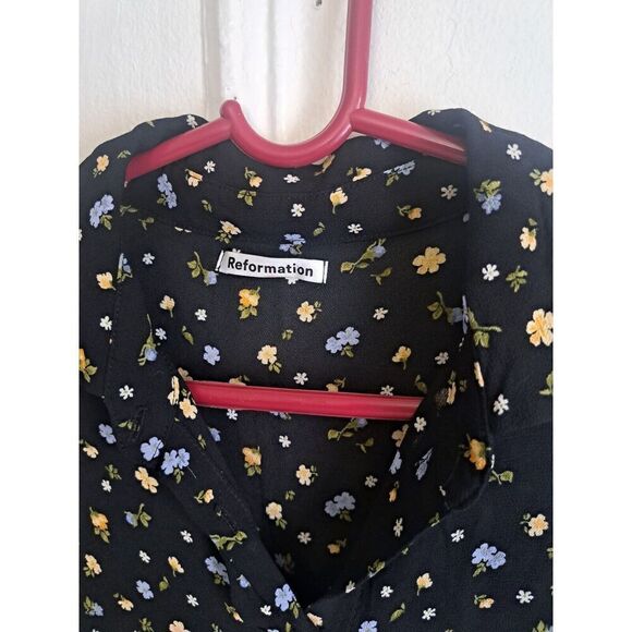 Reformation Black Floral Blouse - Picture 4 of 7